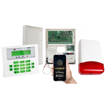 ZESTAW ALARMOWY SATEL INTEGRA 64 + INT-KLCDS-GR + OPU-3P + AWT682 + 17Ah + INT-GSM LTE + SYRENA TI700